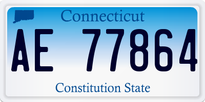 CT license plate AE77864