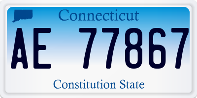 CT license plate AE77867