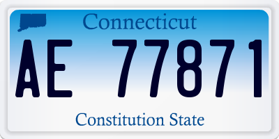 CT license plate AE77871