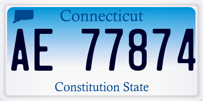 CT license plate AE77874