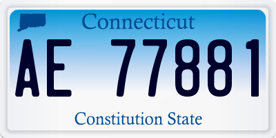 CT license plate AE77881