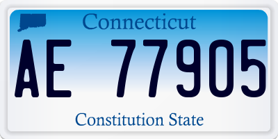CT license plate AE77905