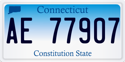CT license plate AE77907