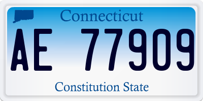 CT license plate AE77909