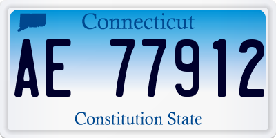 CT license plate AE77912