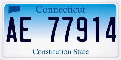 CT license plate AE77914