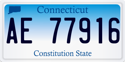 CT license plate AE77916