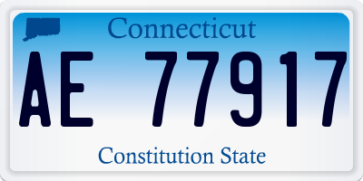 CT license plate AE77917