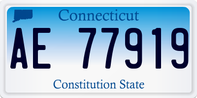 CT license plate AE77919