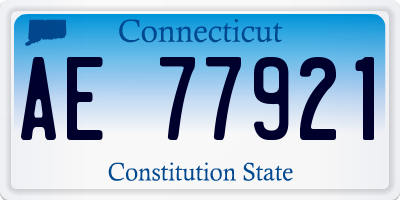 CT license plate AE77921