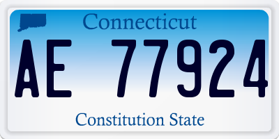 CT license plate AE77924
