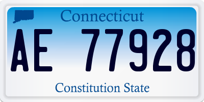 CT license plate AE77928