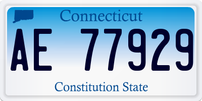 CT license plate AE77929