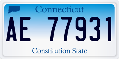 CT license plate AE77931