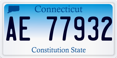 CT license plate AE77932