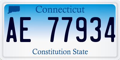 CT license plate AE77934