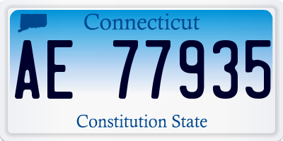 CT license plate AE77935