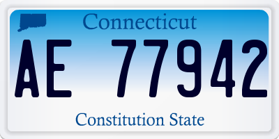 CT license plate AE77942