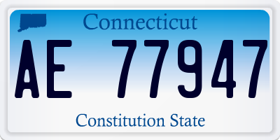 CT license plate AE77947