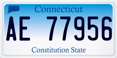 CT license plate AE77956