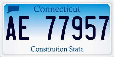 CT license plate AE77957