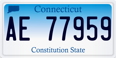 CT license plate AE77959