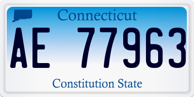 CT license plate AE77963