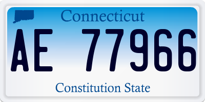 CT license plate AE77966