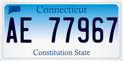 CT license plate AE77967