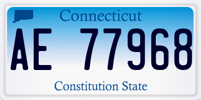 CT license plate AE77968