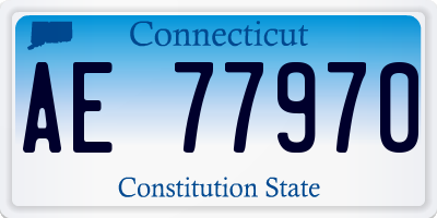 CT license plate AE77970