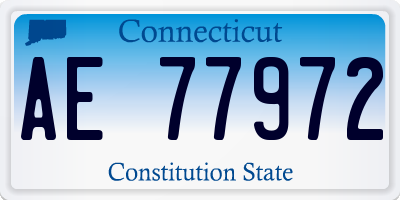 CT license plate AE77972