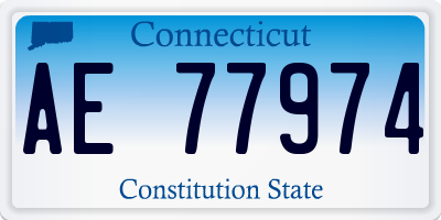 CT license plate AE77974