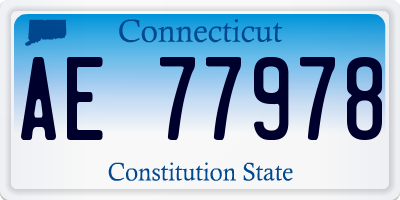 CT license plate AE77978