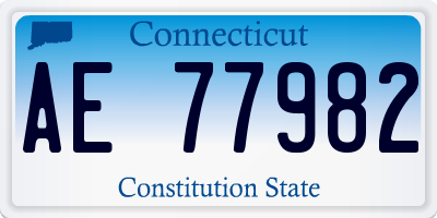 CT license plate AE77982