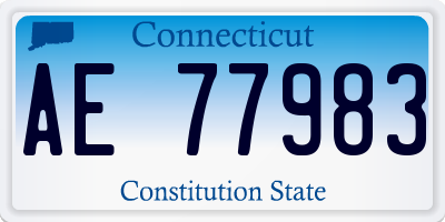 CT license plate AE77983