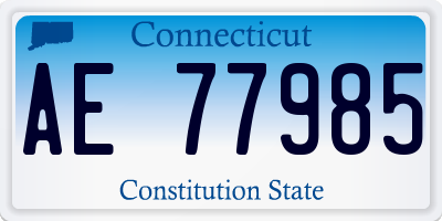 CT license plate AE77985
