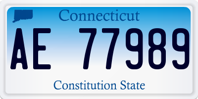 CT license plate AE77989
