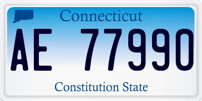 CT license plate AE77990