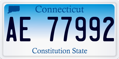 CT license plate AE77992