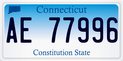 CT license plate AE77996