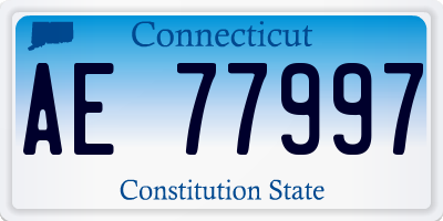 CT license plate AE77997