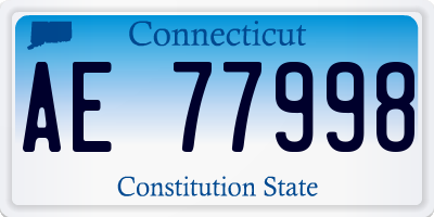 CT license plate AE77998