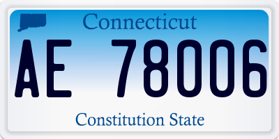 CT license plate AE78006