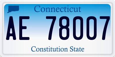 CT license plate AE78007