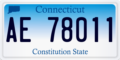 CT license plate AE78011