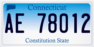 CT license plate AE78012