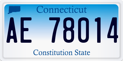 CT license plate AE78014