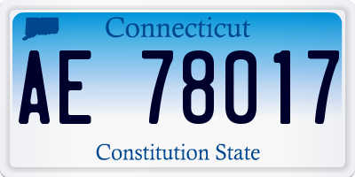CT license plate AE78017