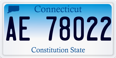 CT license plate AE78022